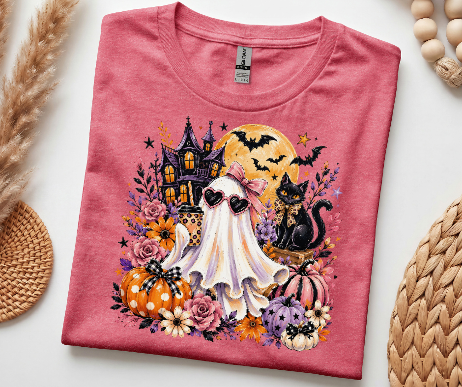Cute Ghost Halloween T-Shirt – Soft Unisex Fall Graphic Tee