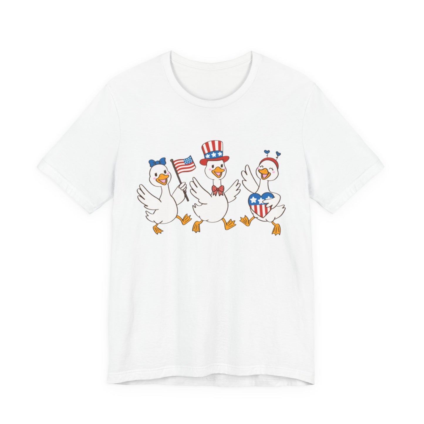 Patriotic Ducks T-Shirt — Cute 4th of July American Flag Design