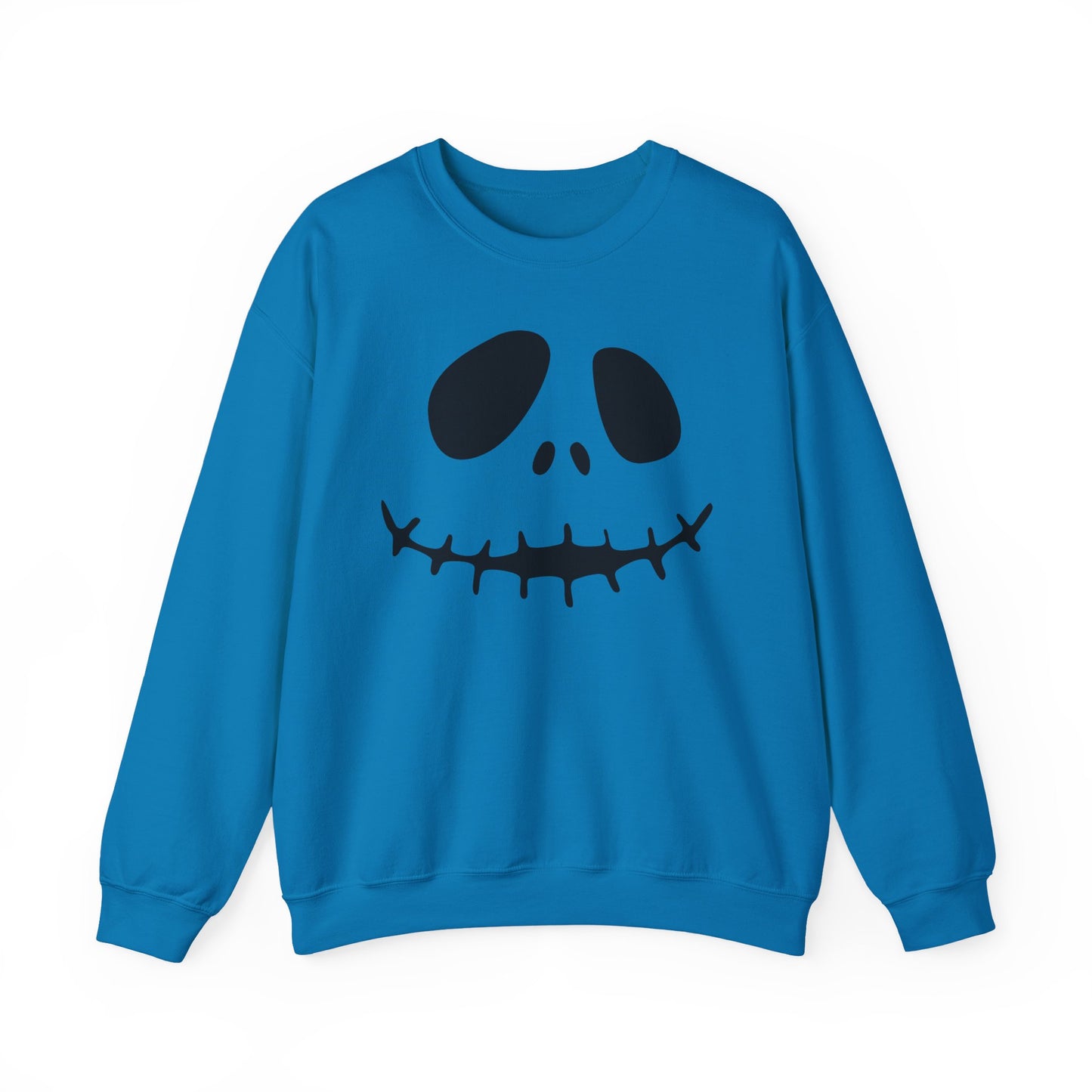 Skull Smile Crewneck Sweatshirt — Minimal Halloween Jack-O'-Lantern Face