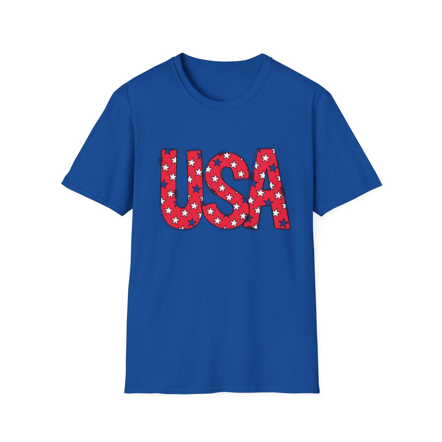 USA Stars Patriotic T-Shirt — Red, White & Blue Fourth of July Tee