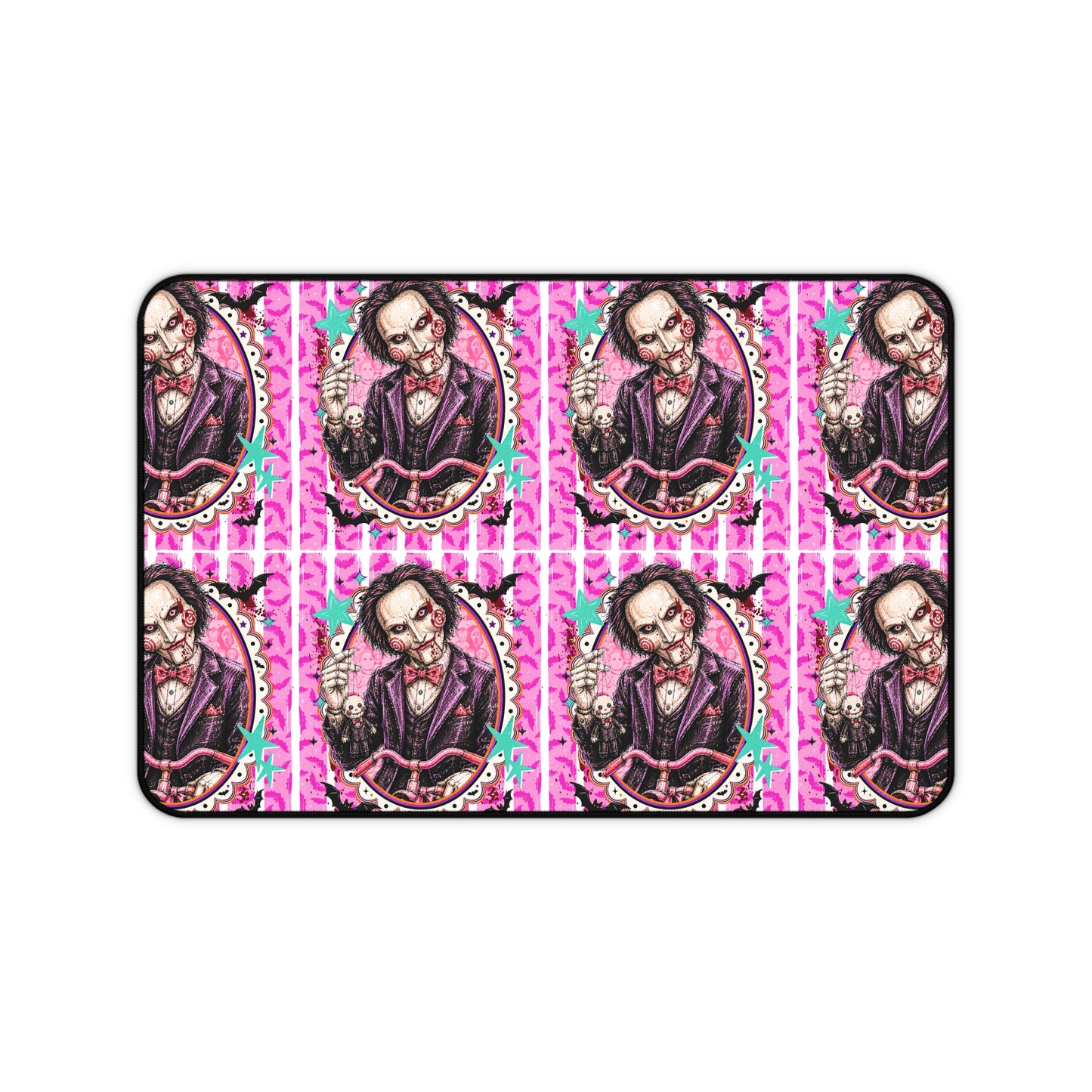 Gothic Victorian Skull Desk Mat — Pink Patterned Gaming/Office Mouse Pad