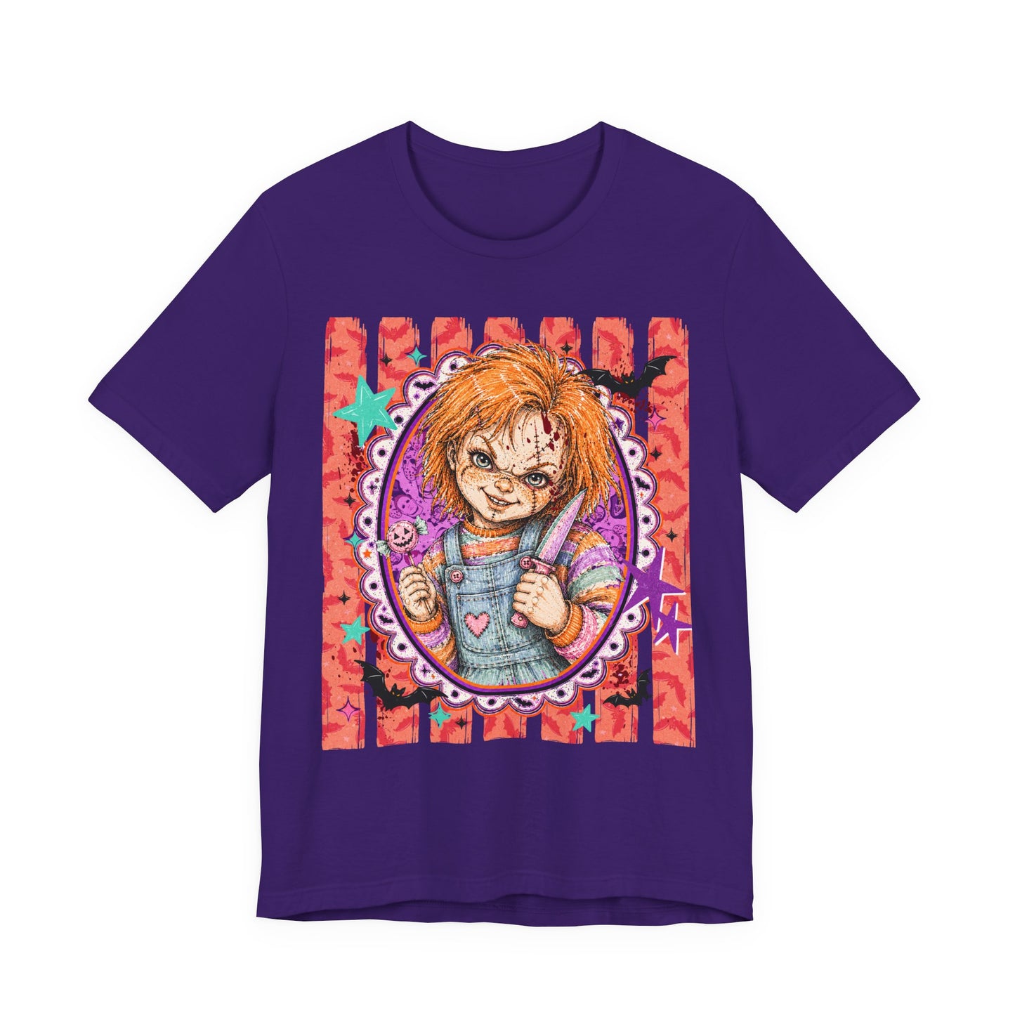 Horror Doll Graphic Tee — Cute Creepy Chucky-Inspired Design