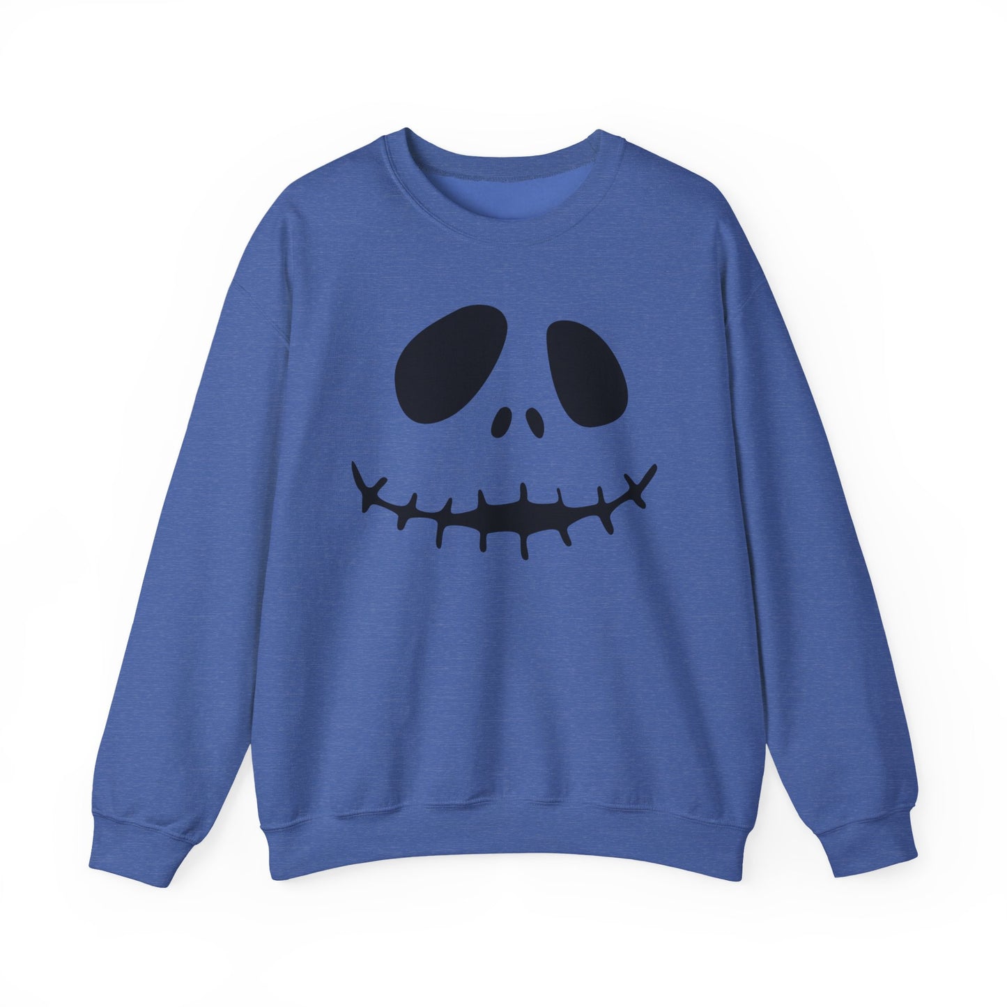 Skull Smile Crewneck Sweatshirt — Minimal Halloween Jack-O'-Lantern Face