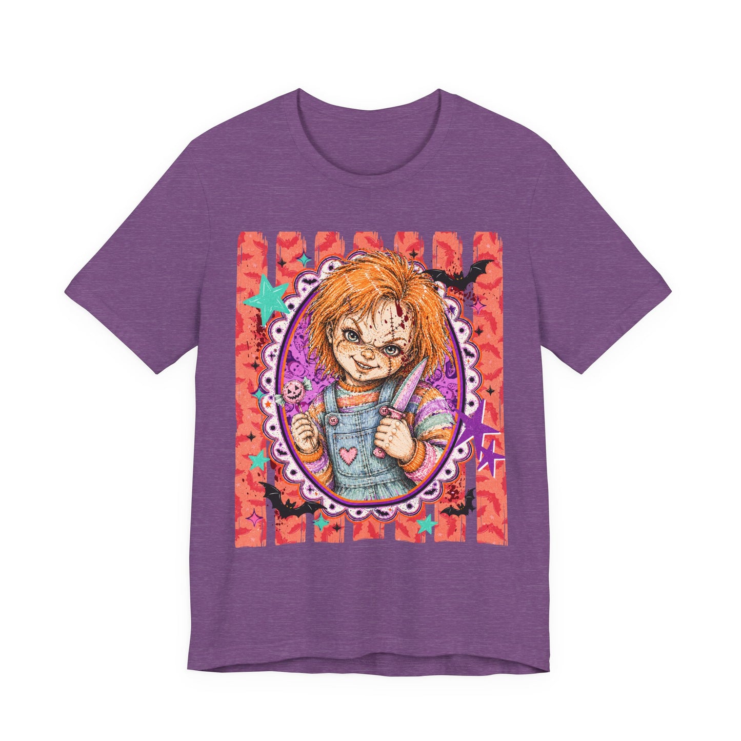 Horror Doll Graphic Tee — Cute Creepy Chucky-Inspired Design