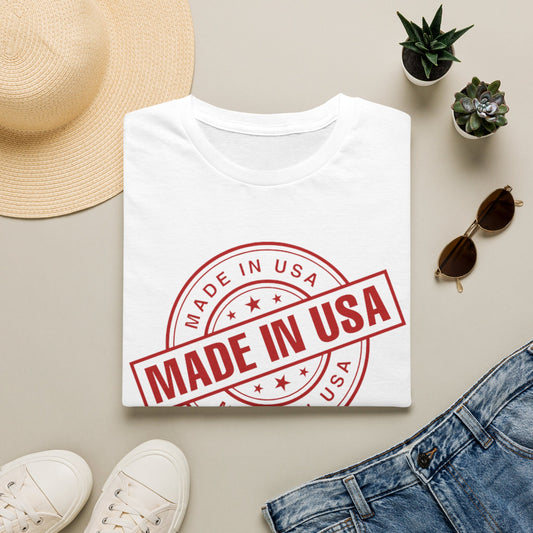 Made in USA T-Shirt | American Flag Stamp Style