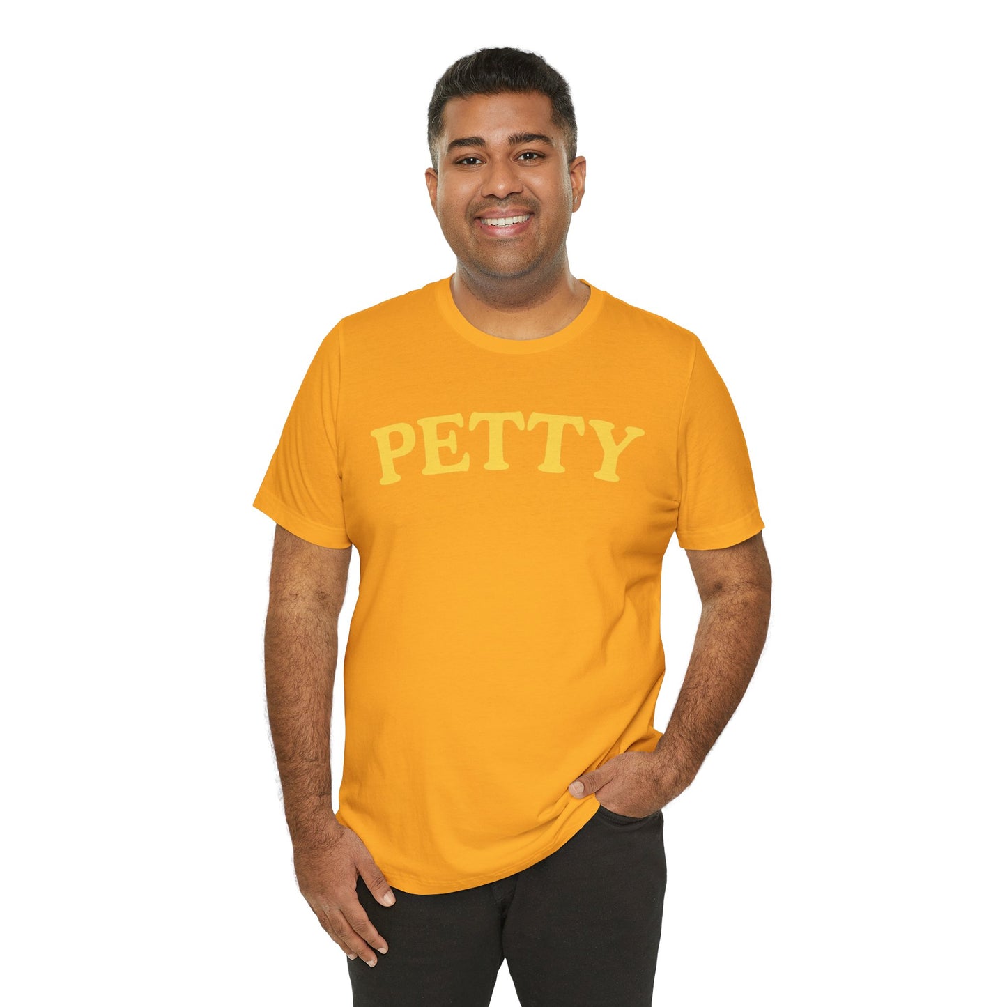 Petty Tee | Yellow Arched Text T-Shirt