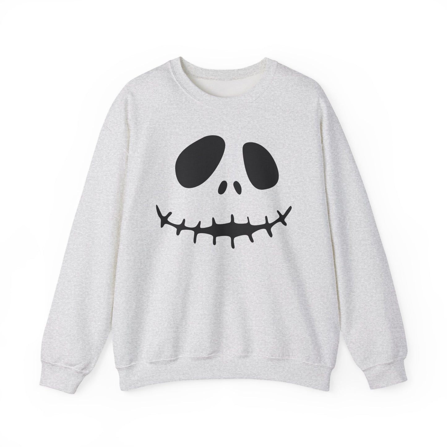 Skull Smile Crewneck Sweatshirt — Minimal Halloween Jack-O'-Lantern Face