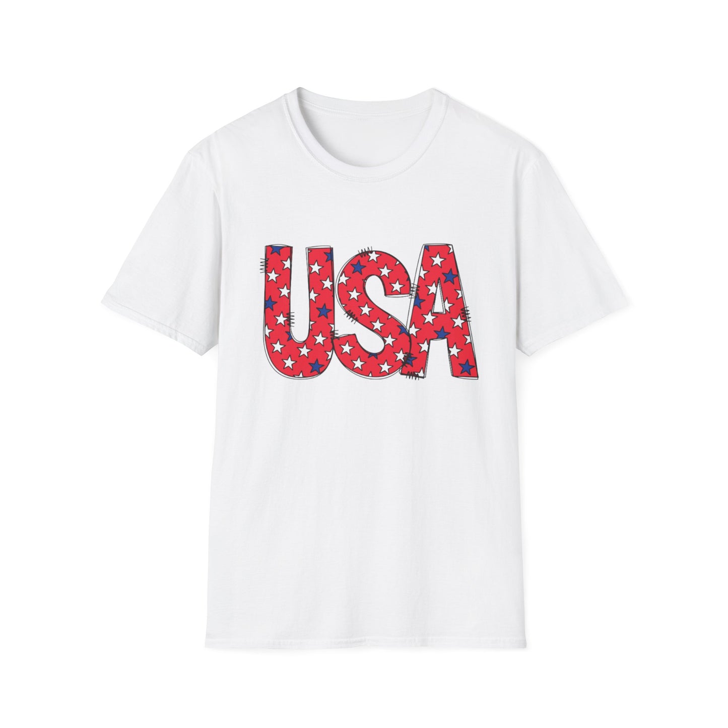 USA Stars Patriotic T-Shirt — Red, White & Blue Fourth of July Tee