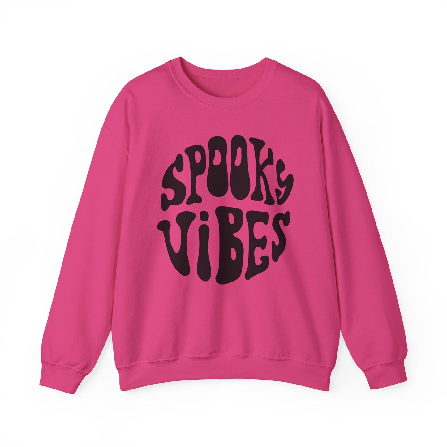 Spooky Vibes Crewneck Sweatshirt – Halloween Retro Groovy Graphic