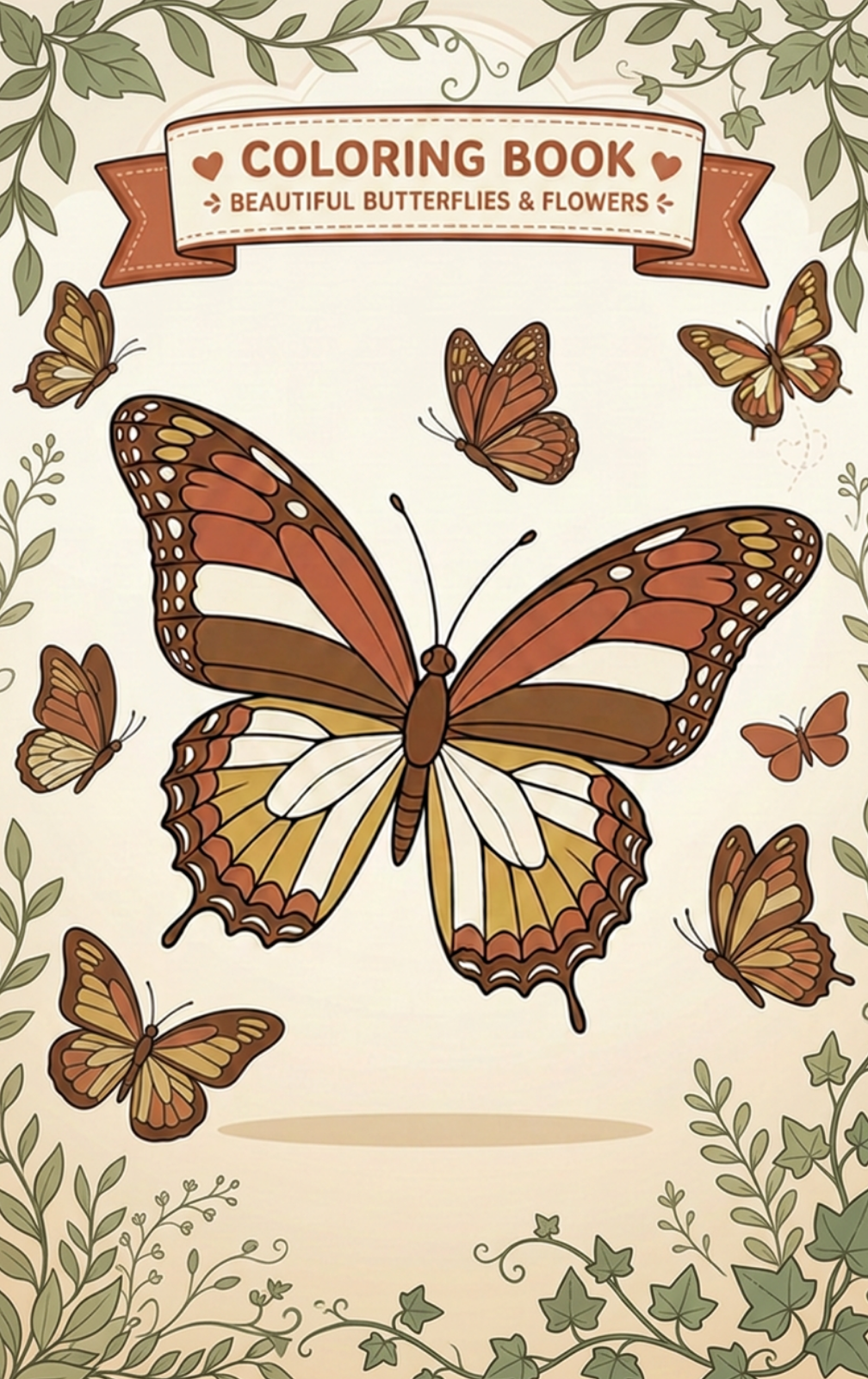 Butterflies Flowers Coloring Book || Digital Download