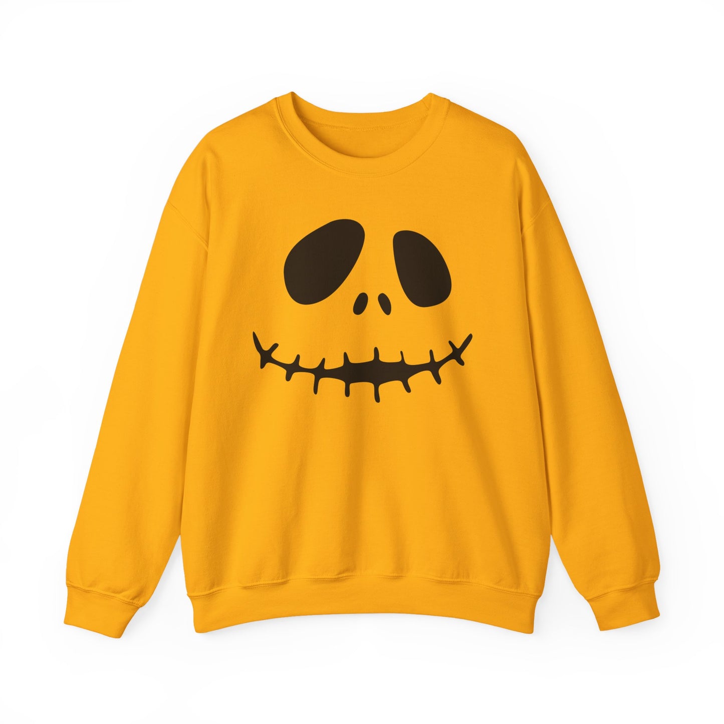 Skull Smile Crewneck Sweatshirt — Minimal Halloween Jack-O'-Lantern Face
