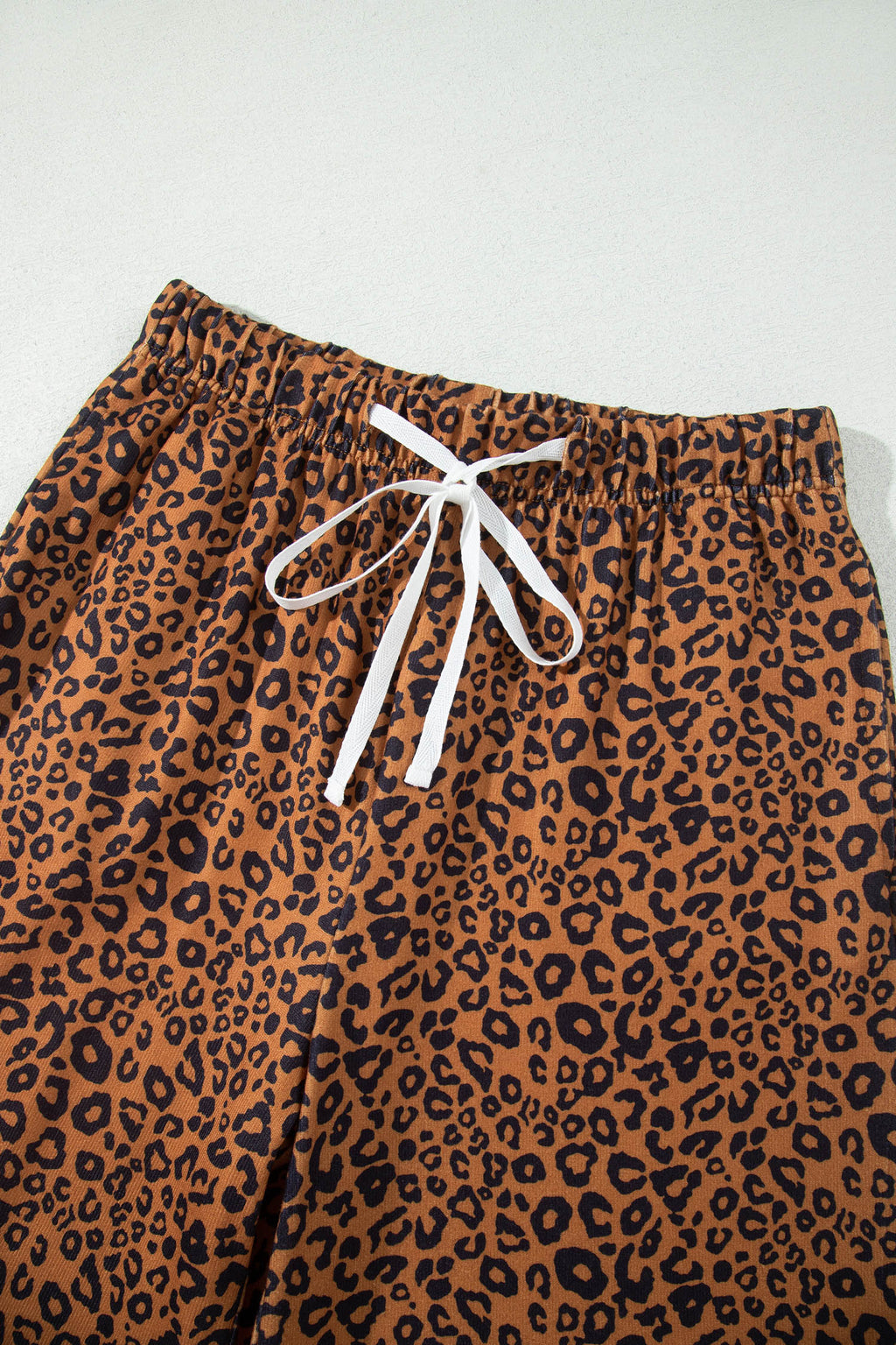 Brown Leopard Print Long Sleeve Top Relaxed Pant Set