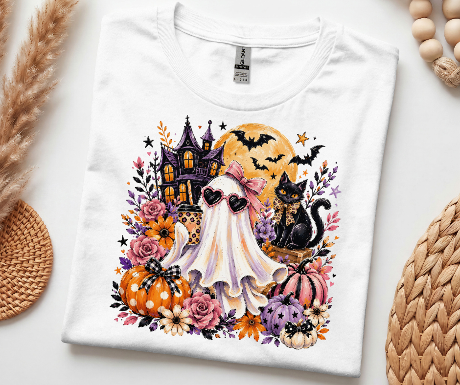 Cute Ghost Halloween T-Shirt – Soft Unisex Fall Graphic Tee