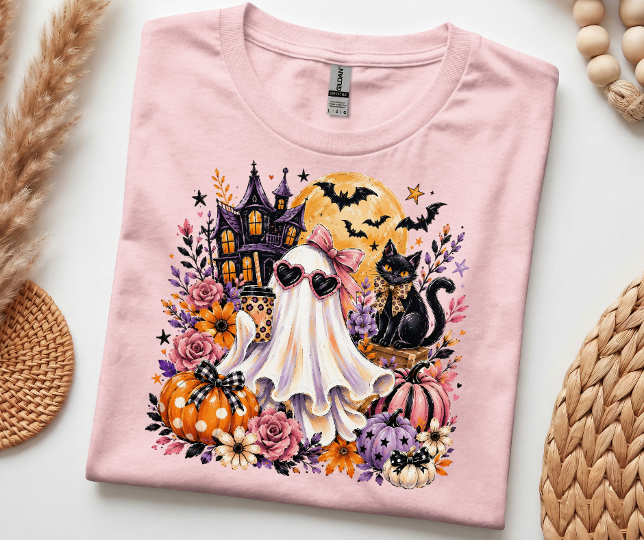 Cute Ghost Halloween T-Shirt – Soft Unisex Fall Graphic Tee
