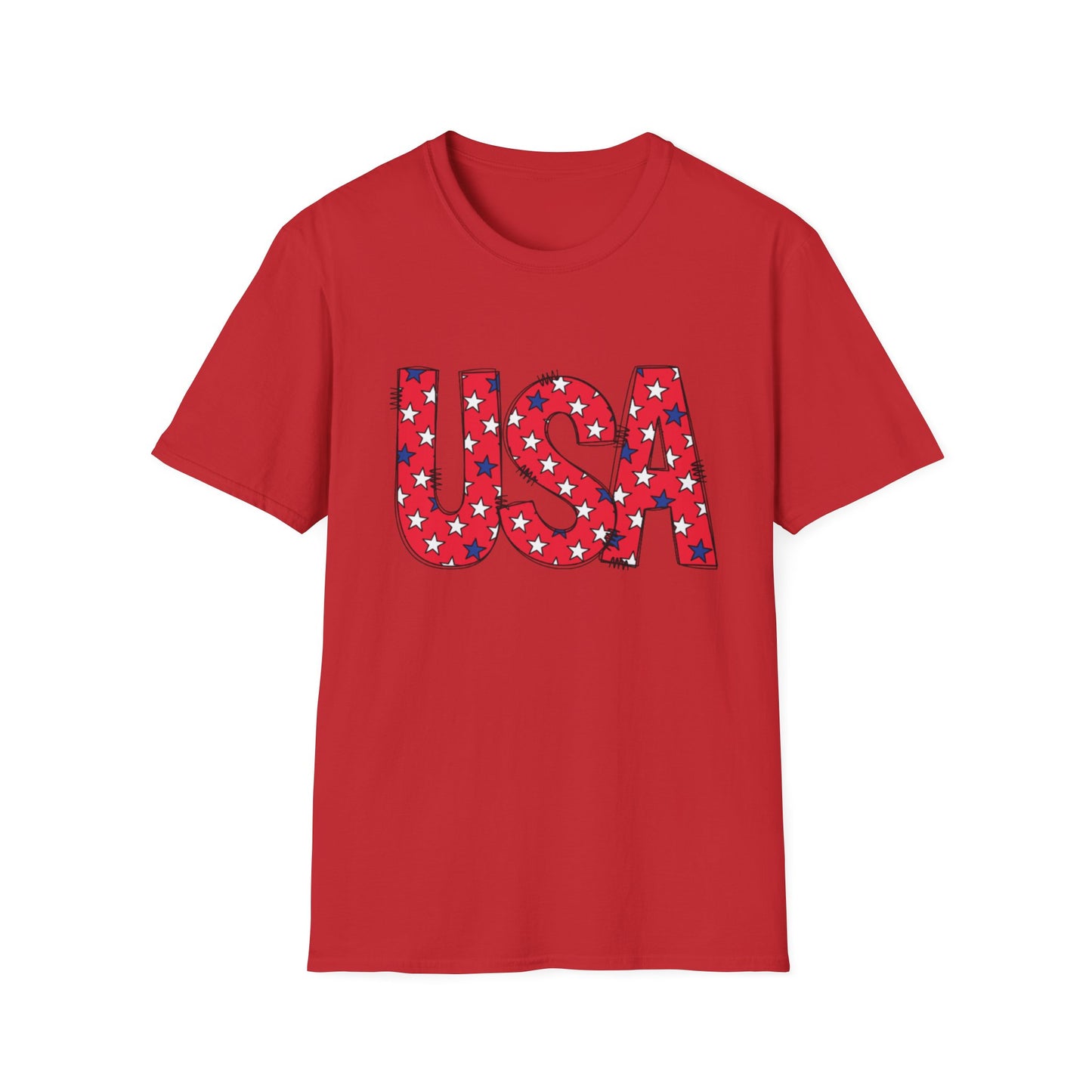 USA Stars Patriotic T-Shirt — Red, White & Blue Fourth of July Tee