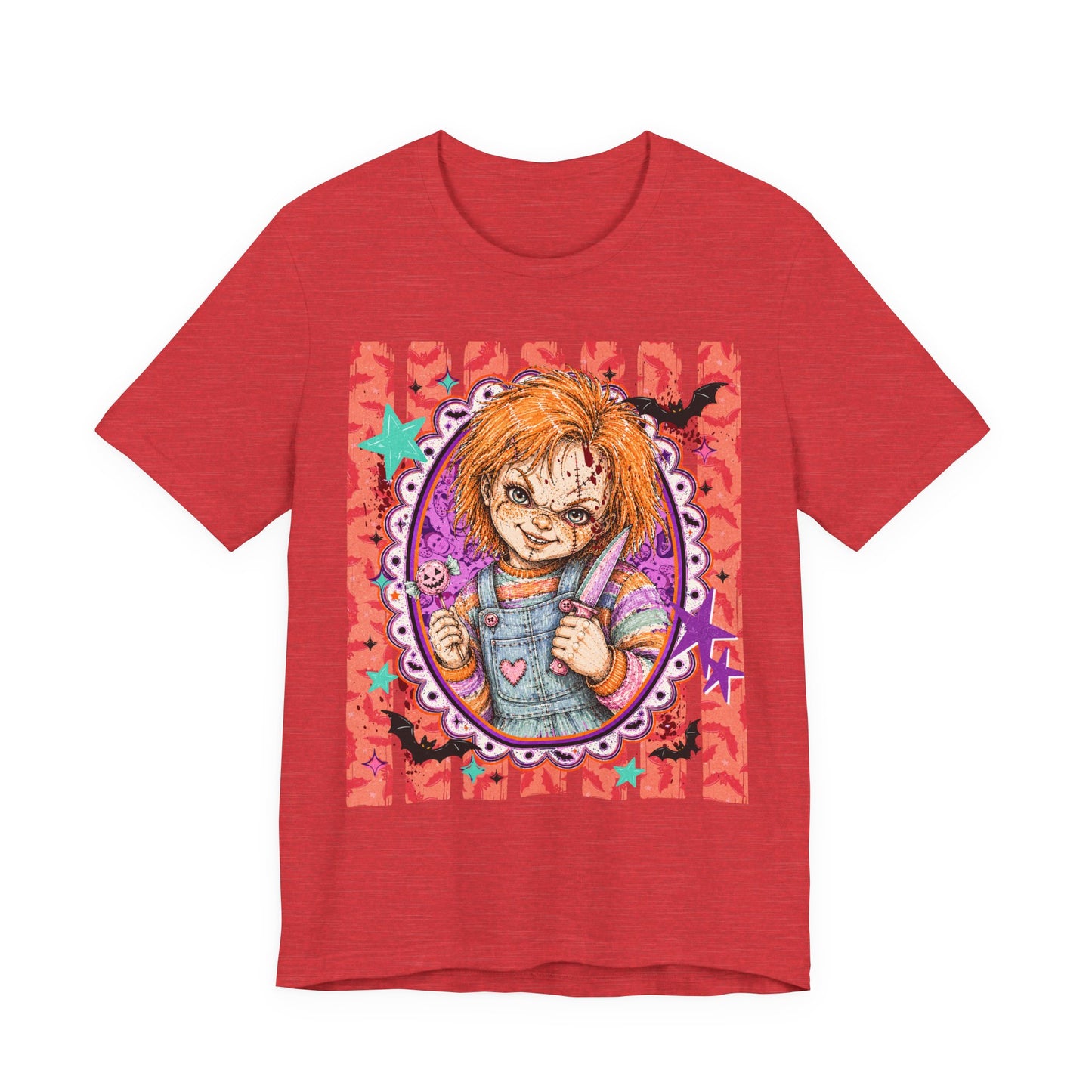 Horror Doll Graphic Tee — Cute Creepy Chucky-Inspired Design