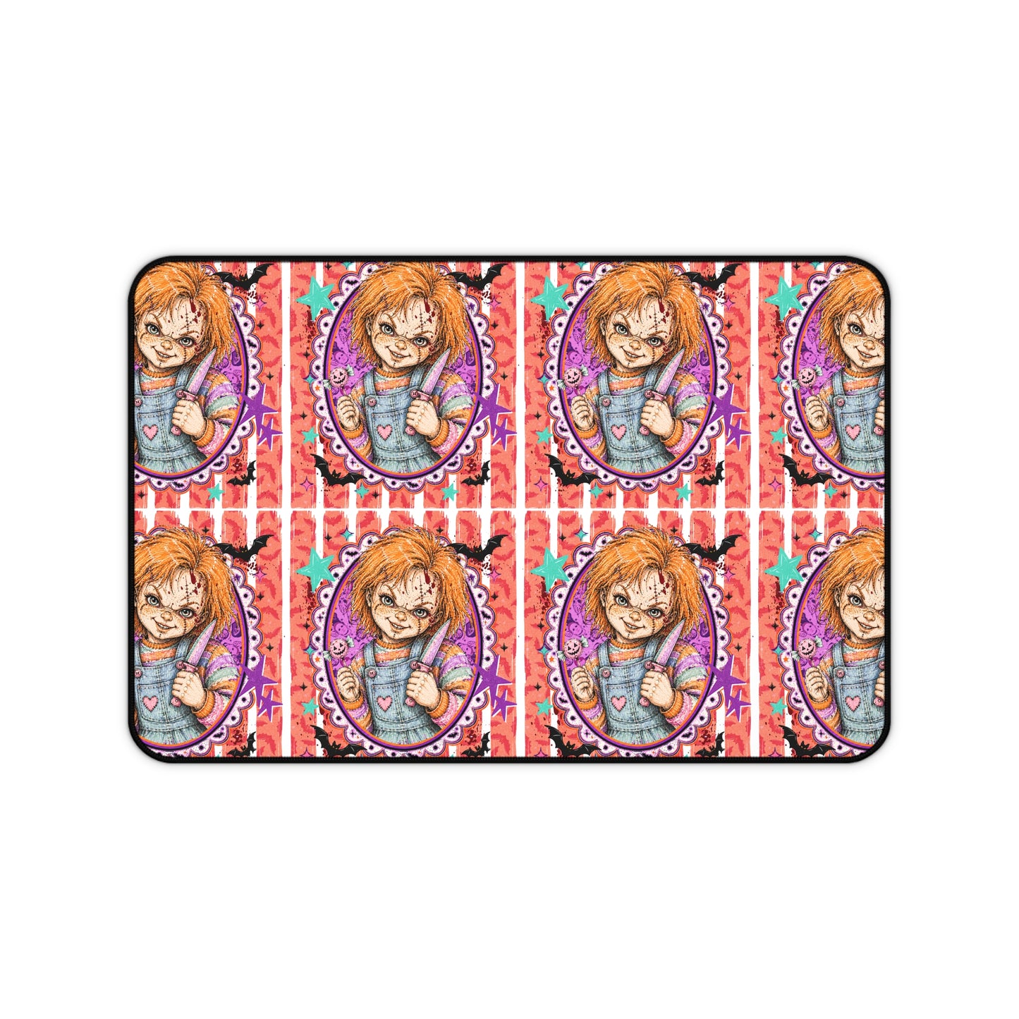 Chucky Pattern Desk Mat — Horror Movie Slasher Office Mousepad
