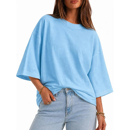 Elevate Your Casual Style with the Flowyair Women's Oversized 3/4 Sleeve T-Shirt – Perfect for Summer Relaxation!