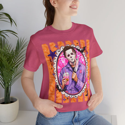 Michael Myers Retro Portrait Tee – Cute Creepy Halloween Horror Graphic Shirt