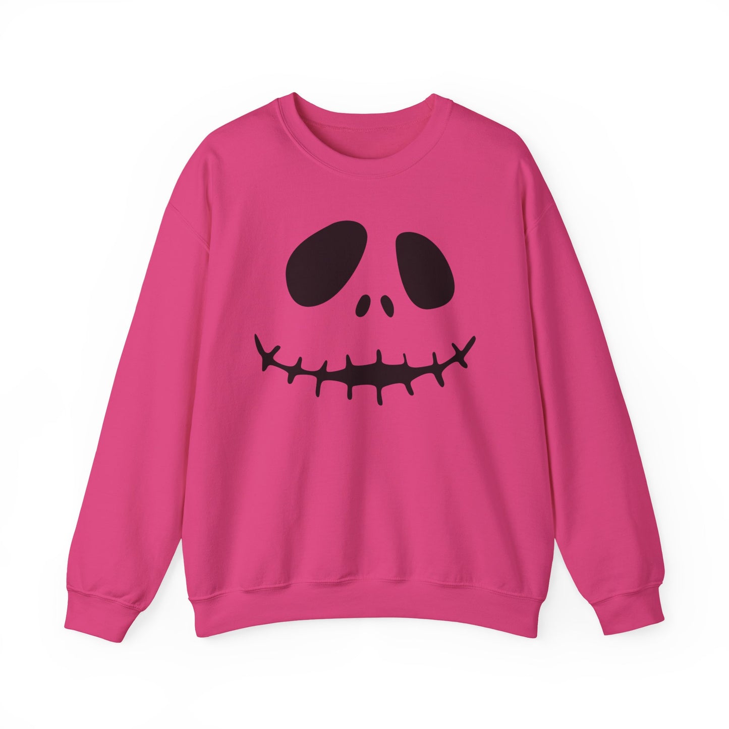Skull Smile Crewneck Sweatshirt — Minimal Halloween Jack-O'-Lantern Face