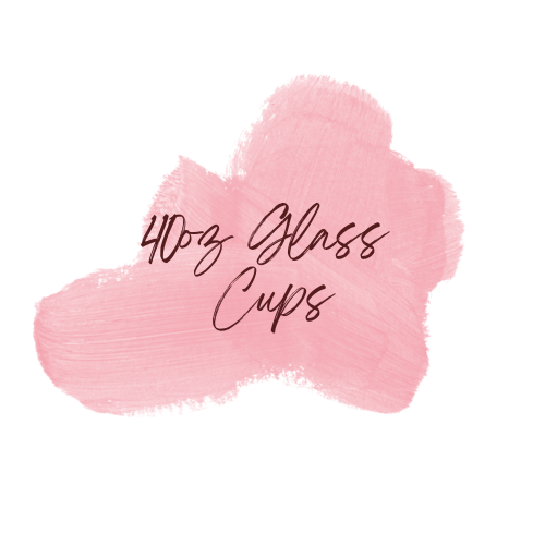 40oz Glass Tumblers- No glitter