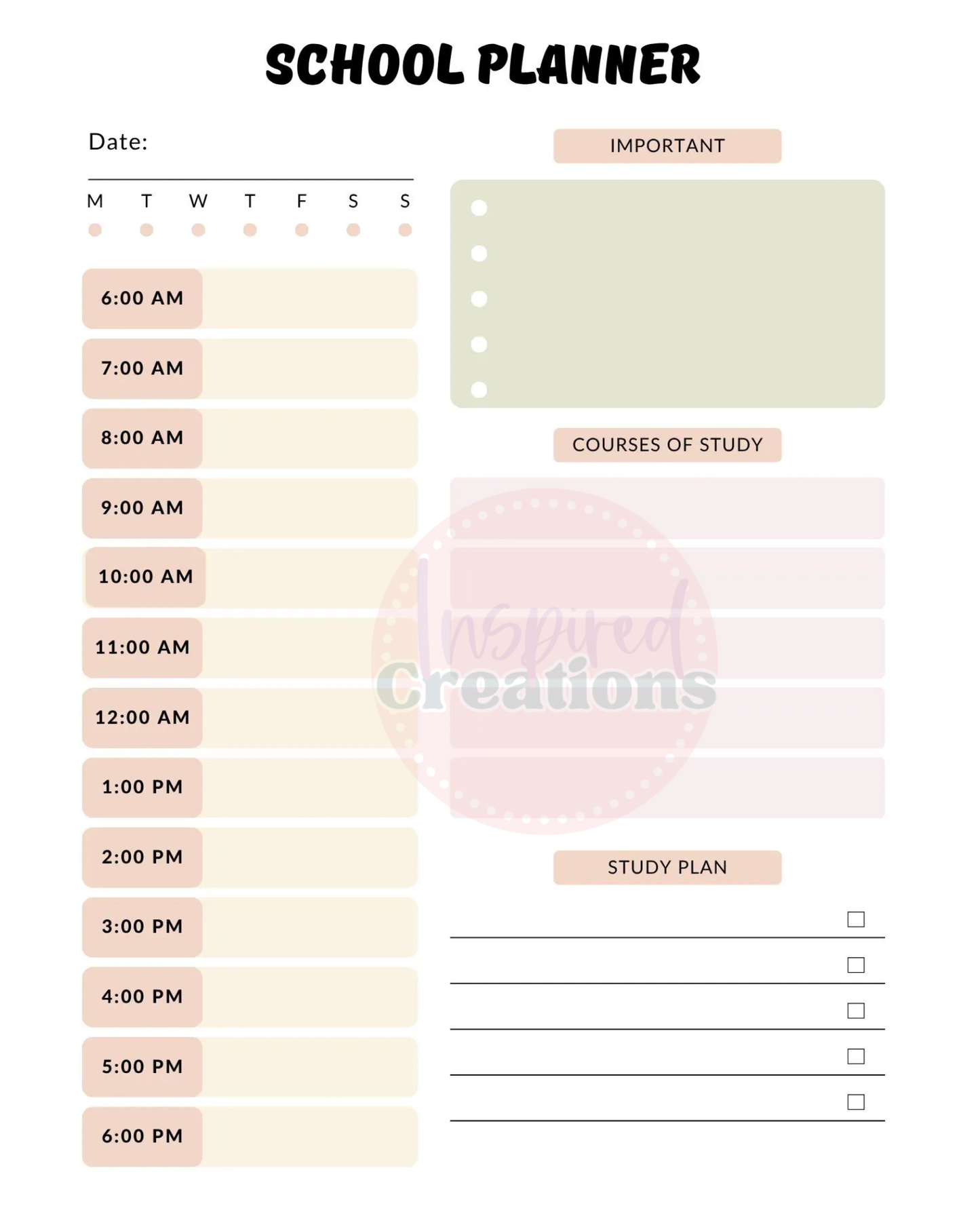 Back to School Digital Planner | Student Planner | Printable Academic Organizer | Instant Digital Download