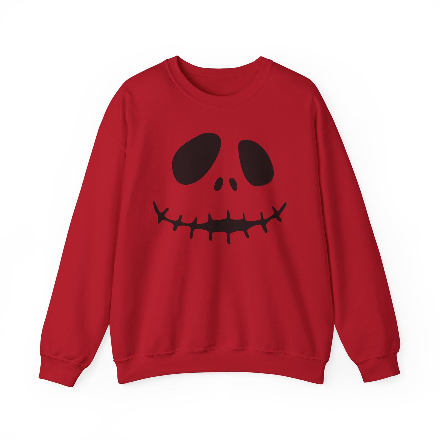 Skull Smile Crewneck Sweatshirt — Minimal Halloween Jack-O'-Lantern Face