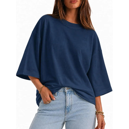 Elevate Your Casual Style with the Flowyair Women's Oversized 3/4 Sleeve T-Shirt – Perfect for Summer Relaxation!