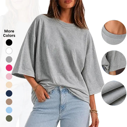 Elevate Your Casual Style with the Flowyair Women's Oversized 3/4 Sleeve T-Shirt – Perfect for Summer Relaxation!