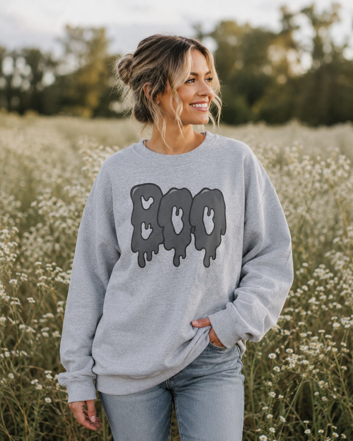 Drippy Boo ghosts sweatshirt | Halloween spooky graphic crewneck