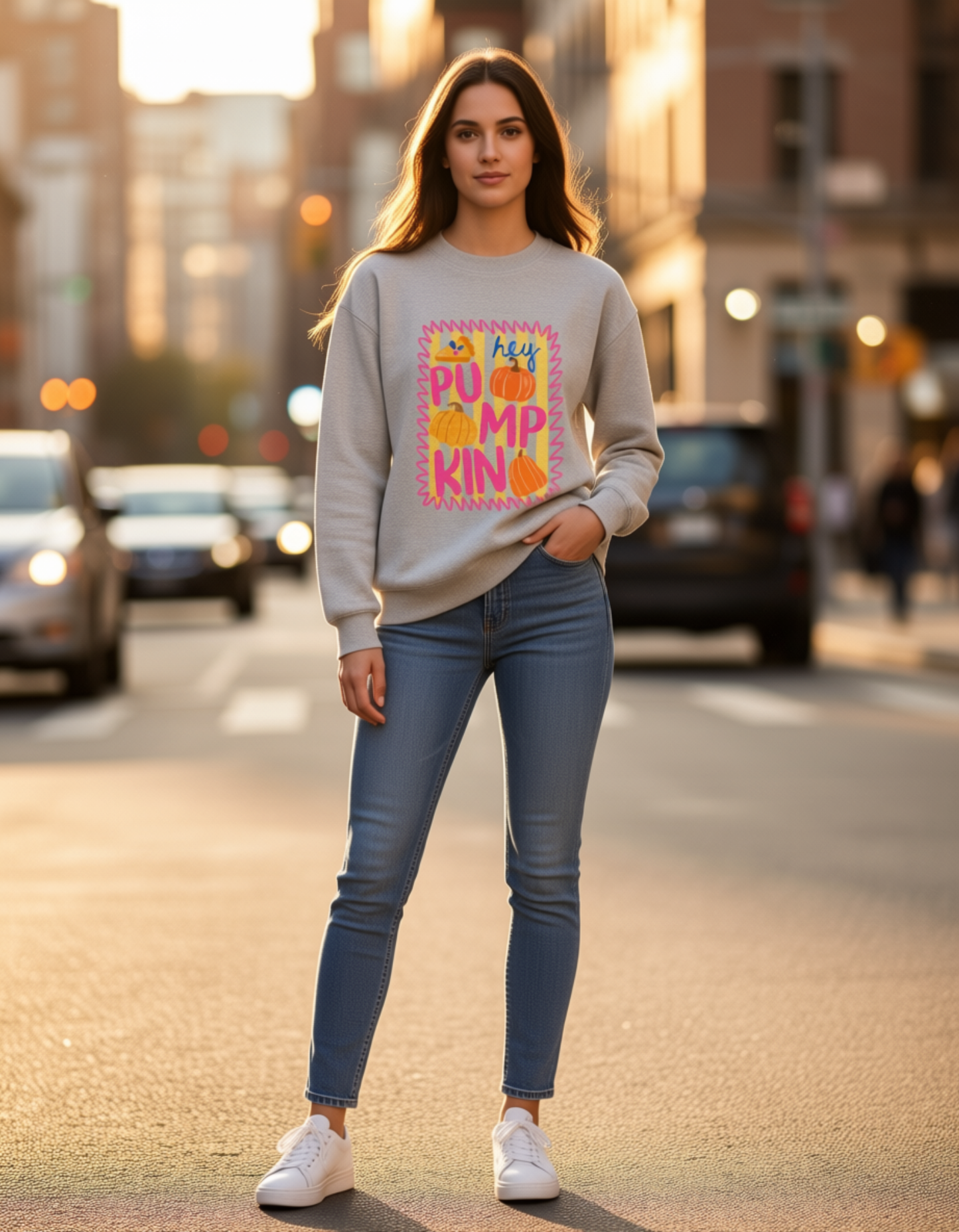 Hey Pumpkin Pullover Trendy Fall Unisex Sweatshirt