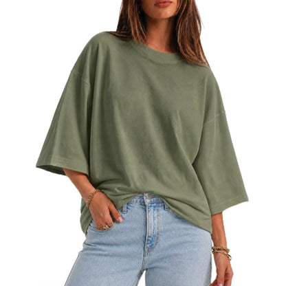 Elevate Your Casual Style with the Flowyair Women's Oversized 3/4 Sleeve T-Shirt – Perfect for Summer Relaxation!