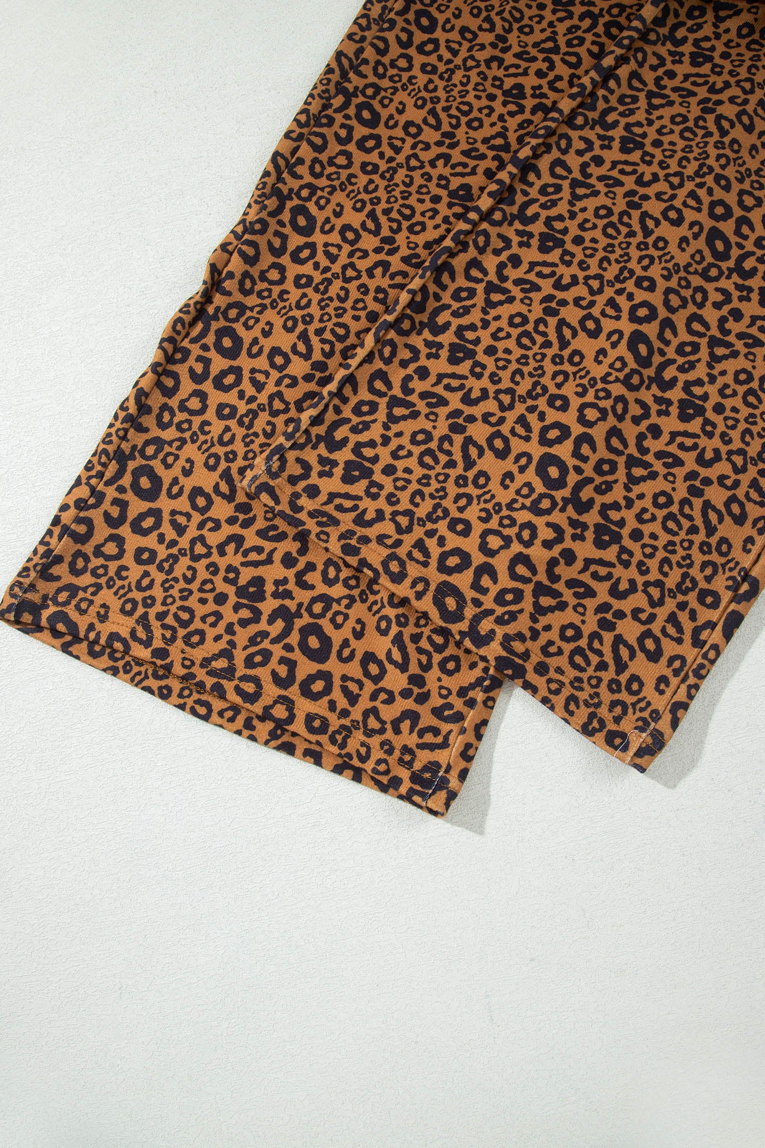 Brown Leopard Print Long Sleeve Top Relaxed Pant Set